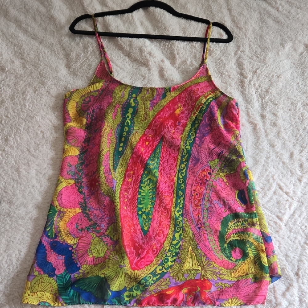 Show Me Your MuMu Pink and Green Sleeveless Camisole